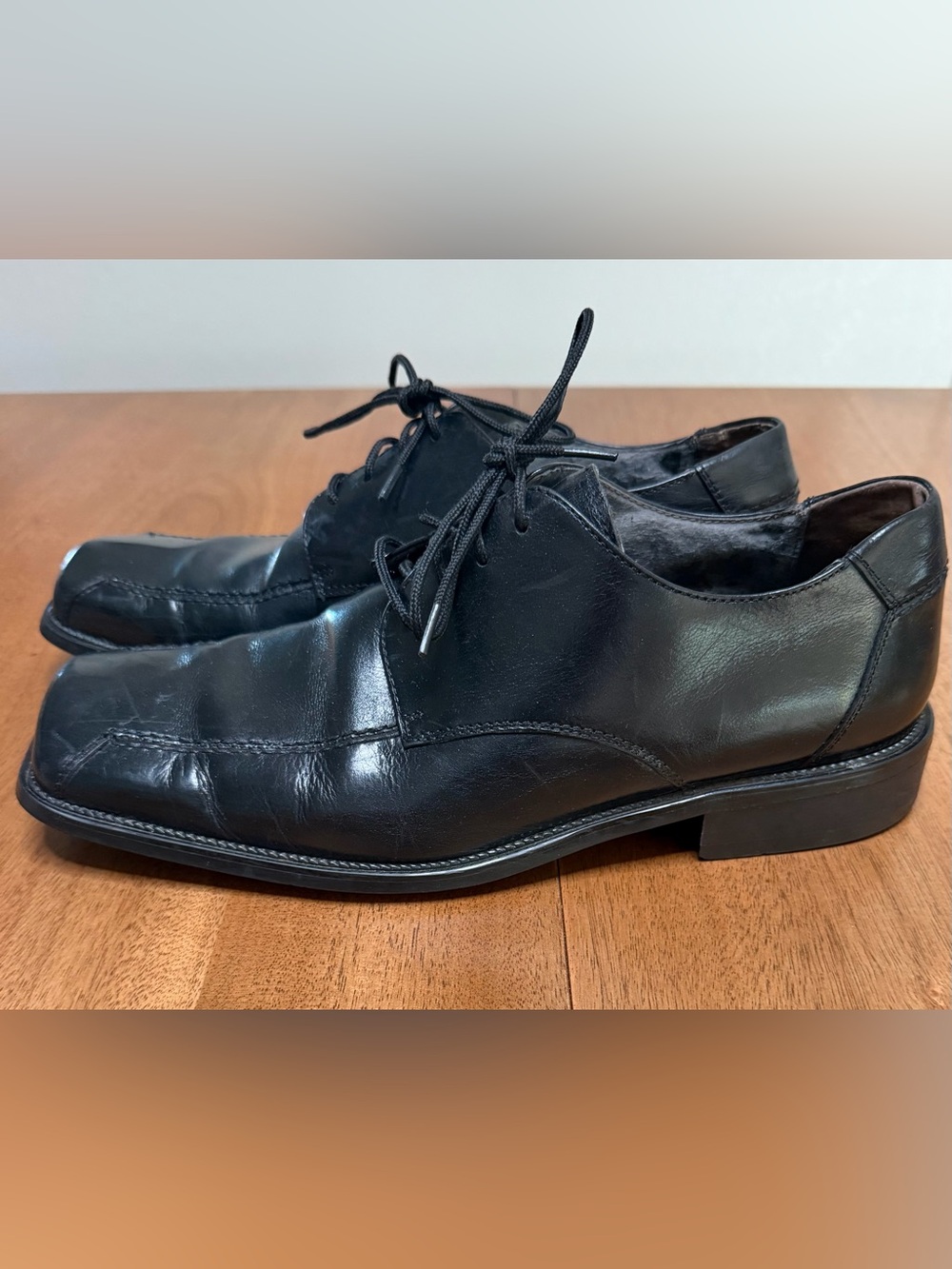 Stacy Adams - Men’s Oxford Square Toe Dress Shoes | Black Leather | Size 9.5